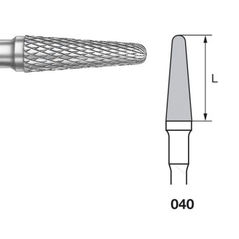 H79EF.104.040 KOMET FRESA C. TUNGSTENO CONICA REDONDEADA PIEZA DE MANO ø 040 - 1uds
