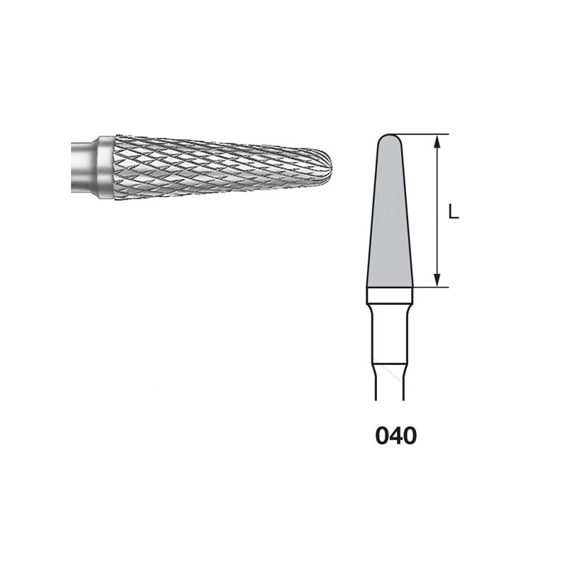 H79EF.104.040 KOMET FRESA C. TUNGSTENO CONICA REDONDEADA PIEZA DE MANO ø 040 - 1uds