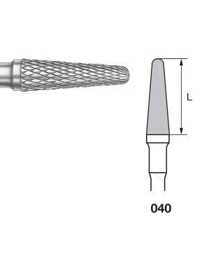 H79EF.104.040 KOMET FRESA C. TUNGSTENO CONICA REDONDEADA PIEZA DE MANO ø 040 - 1uds