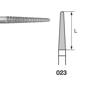 H261EF.104.023 KOMET FRESA C. TUNGSTENO CONICA REDONDEADA PIEZA DE MANO ø 023 - 1uds
