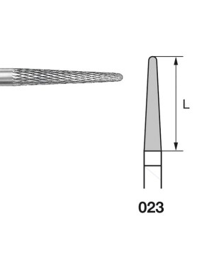 H261EF.104.023 KOMET FRESA C. TUNGSTENO CONICA REDONDEADA PIEZA DE MANO ø 023 - 1uds