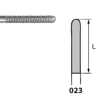 H364RE.104.023 KOMET FRESA C. TUNGSTENO CILINDRICA REDONDEADA PIEZA DE MANO ø 023 - 1uds