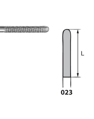 H364RE.104.023 KOMET FRESA C. TUNGSTENO CILINDRICA REDONDEADA PIEZA DE MANO ø 023 - 1uds
