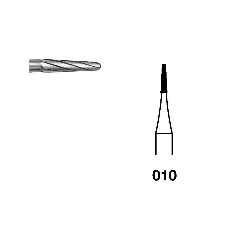 H23R.104.010 KOMET FRESA C. TUNGSTENO CONICA REDONDEADA PIEZA DE MANO ø 010 - 5uds