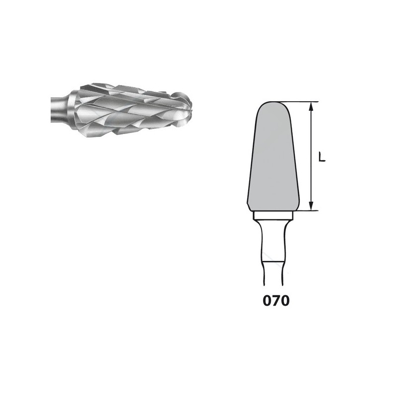 H79SGE.104.070 KOMET FRESA C. TUNGSTENO CONICA REDONDEADA PIEZA DE MANO ø 070 - 1uds