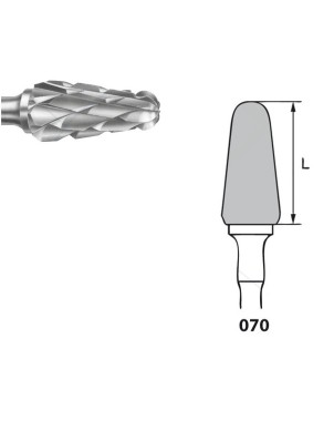 H79SGE.104.070 KOMET FRESA C. TUNGSTENO CONICA REDONDEADA PIEZA DE MANO ø 070 - 1uds