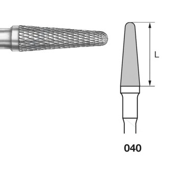 H79DF.104.040 KOMET FRESA C. TUNGSTENO CONICA REDONDEADA PIEZA DE MANO ø 040 - 1uds