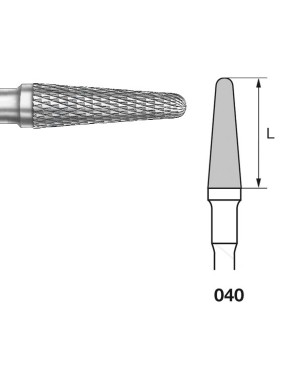 H79DF.104.040 KOMET FRESA C. TUNGSTENO CONICA REDONDEADA PIEZA DE MANO ø 040 - 1uds