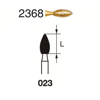 2368.314.023  KOMET FRESA DIAMANTE BALON RUGBY TURBINA ø 023 GRANO EXTRA GRUESO 5 ud.