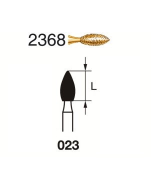 2368.314.023  KOMET FRESA DIAMANTE BALON RUGBY TURBINA ø 023 GRANO EXTRA GRUESO 5 ud.