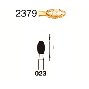 2379.314.023  KOMET FRESA DIAMANTE HUEVO TURBINA ø 023 GRANO EXTRA GRUESO 5 ud.