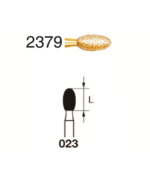 2379.314.023  KOMET FRESA DIAMANTE HUEVO TURBINA ø 023 GRANO EXTRA GRUESO 5 ud.