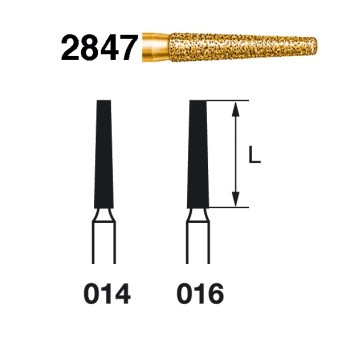 2847.314.016  KOMET FRESA DIAMANTE CONICA TURBINA ø 016 GRANO EXTRA GRUESO 5 ud.