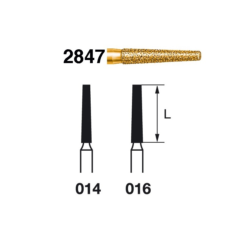 2847.314.016  KOMET FRESA DIAMANTE CONICA TURBINA ø 016 GRANO EXTRA GRUESO 5 ud.