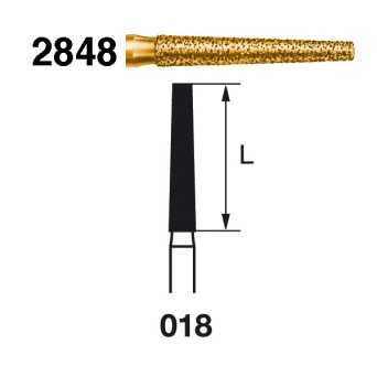 2848.314.018  KOMET FRESA DIAMANTE CONICA TURBINA ø 018 GRANO EXTRA GRUESO 5 ud.
