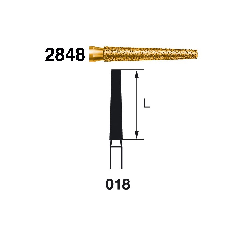 2848.314.018  KOMET FRESA DIAMANTE CONICA TURBINA ø 018 GRANO EXTRA GRUESO 5 ud.