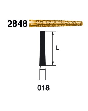 2848.314.018  KOMET FRESA DIAMANTE CONICA TURBINA ø 018 GRANO EXTRA GRUESO 5 ud.