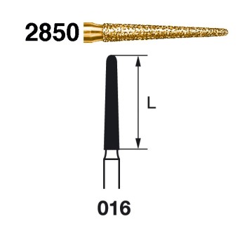 2850.314.016  KOMET FRESA DIAMANTE CONICA REDONDEADA TURBINA ø 016 GRANO EXTRA GRUESO 5 ud.