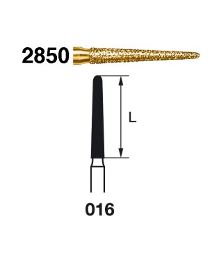 2850.314.016  KOMET FRESA DIAMANTE CONICA REDONDEADA TURBINA ø 016 GRANO EXTRA GRUESO 5 ud.