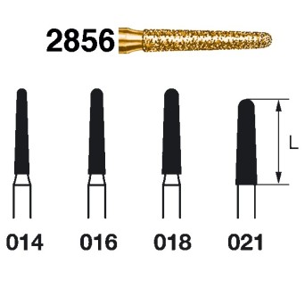 2856.314.016  KOMET FRESA DIAMANTE CONICA REDONDEADA TURBINA ø 016 GRANO EXTRA GRUESO 5 ud.
