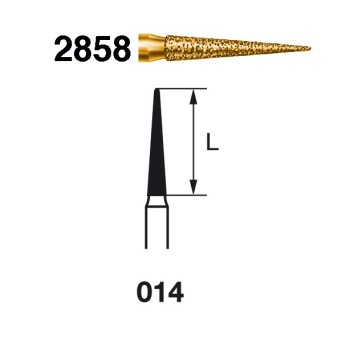 2858.314.014  KOMET FRESA DIAMANTE LANZA TURBINA ø 014 GRANO EXTRA GRUESO 5 ud.