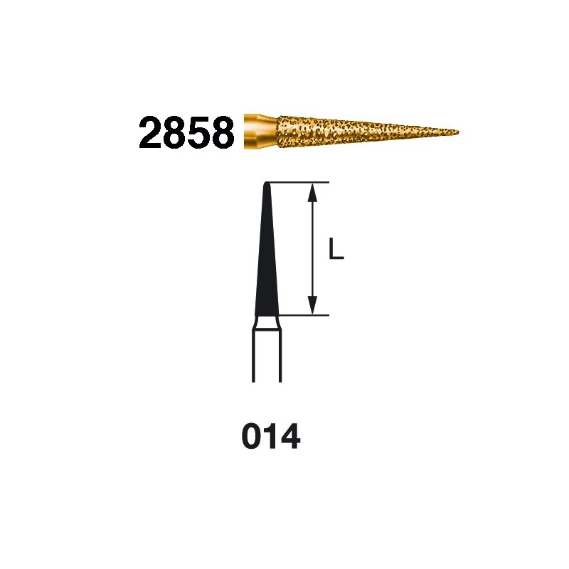 2858.314.014  KOMET FRESA DIAMANTE LANZA TURBINA ø 014 GRANO EXTRA GRUESO 5 ud.