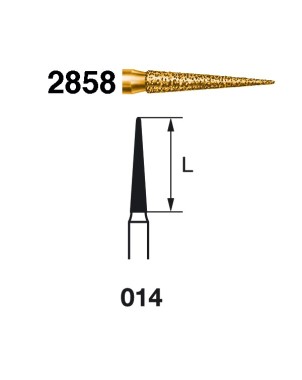 2858.314.014  KOMET FRESA DIAMANTE LANZA TURBINA ø 014 GRANO EXTRA GRUESO 5 ud.