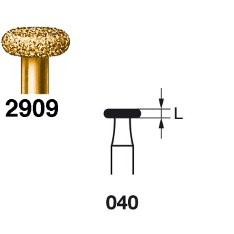 2909.314.040  KOMET FRESA DIAMANTE RUEDA TURBINA ø 040 GRANO EXTRA GRUESO 5 ud.