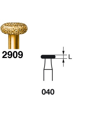 2909.314.040  KOMET FRESA DIAMANTE RUEDA TURBINA ø 040 GRANO EXTRA GRUESO 5 ud.