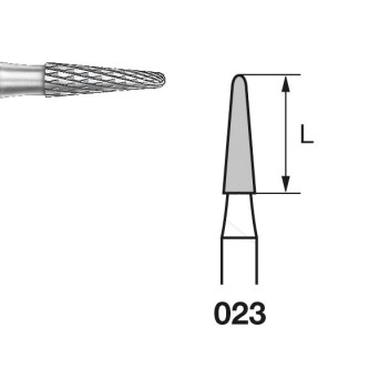 H138E.104.023 KOMET FRESA C. TUNGSTENO CONICA REDONDEADA PIEZA DE MANO ø 023 - 1uds
