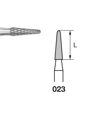 H138E.104.023 KOMET FRESA C. TUNGSTENO CONICA REDONDEADA PIEZA DE MANO ø 023 - 1uds