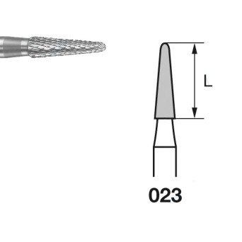 H138EF.104.023 KOMET FRESA C. TUNGSTENO CONICA REDONDEADA PIEZA DE MANO ø 023 - 1uds