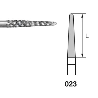 H261DF.104.023 KOMET FRESA C. TUNGSTENO CONICA REDONDEADA PIEZA DE MANO ø 023 - 1uds