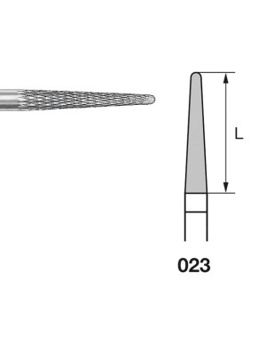 H261DF.104.023 KOMET FRESA C. TUNGSTENO CONICA REDONDEADA PIEZA DE MANO ø 023 - 1uds