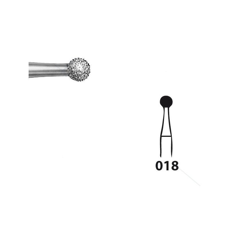 801.104.018 KOMET FRESA DIAMANTE REDONDA PIEZA DE MANO ø 018 - 5uds