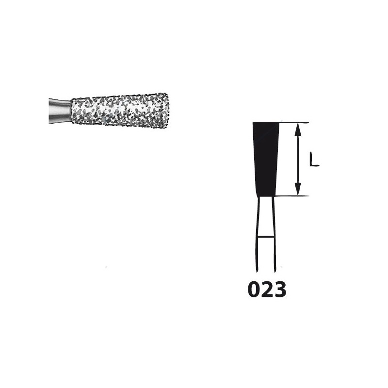 807.104.023 KOMET FRESA DIAMANTE CONO INVERTIDO PIEZA DE MANO ø 023 - 5uds