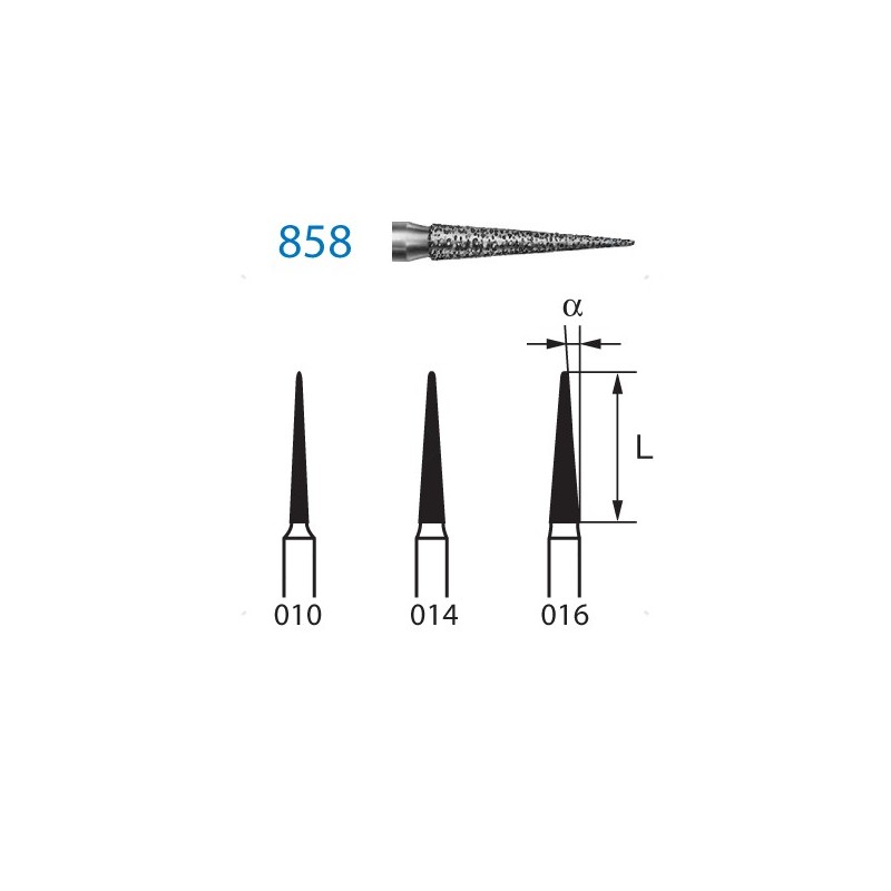 858.104.014 KOMET FRESA DIAMANTE LANZA PIEZA DE MANO ø 014 - 5uds