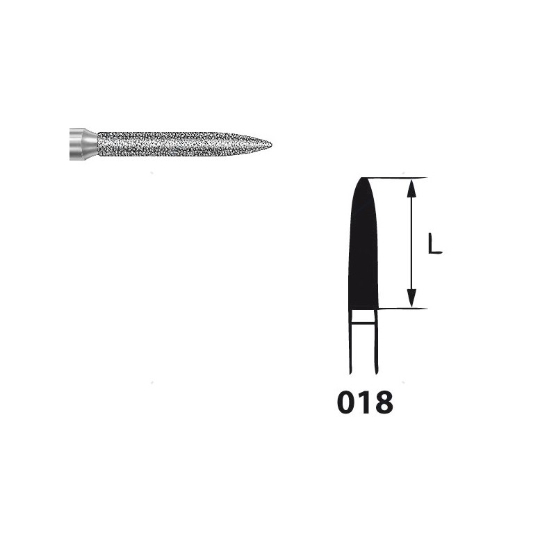 862.104.018 KOMET FRESA DIAMANTE LLAMA PIEZA DE MANO ø 018 - 5uds