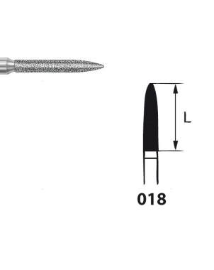 862.104.018 KOMET FRESA DIAMANTE LLAMA PIEZA DE MANO ø 018 - 5uds