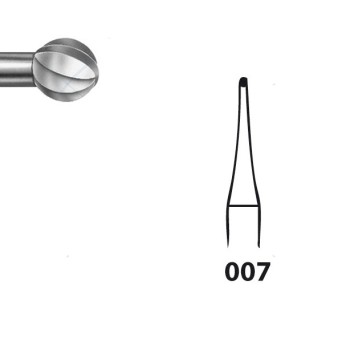 H71.104.007 KOMET FRESA C. TUNGSTENO REDONDA PIEZA DE MANO ø 007 - 5uds