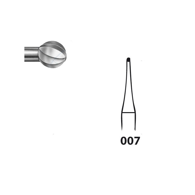 H71.104.007 KOMET FRESA C. TUNGSTENO REDONDA PIEZA DE MANO ø 007 - 5uds