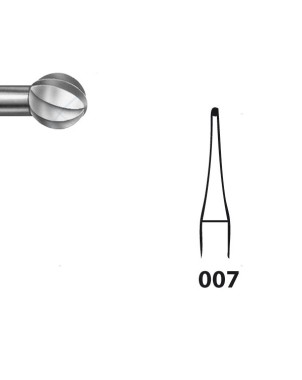 H71.104.007 KOMET FRESA C. TUNGSTENO REDONDA PIEZA DE MANO ø 007 - 5uds
