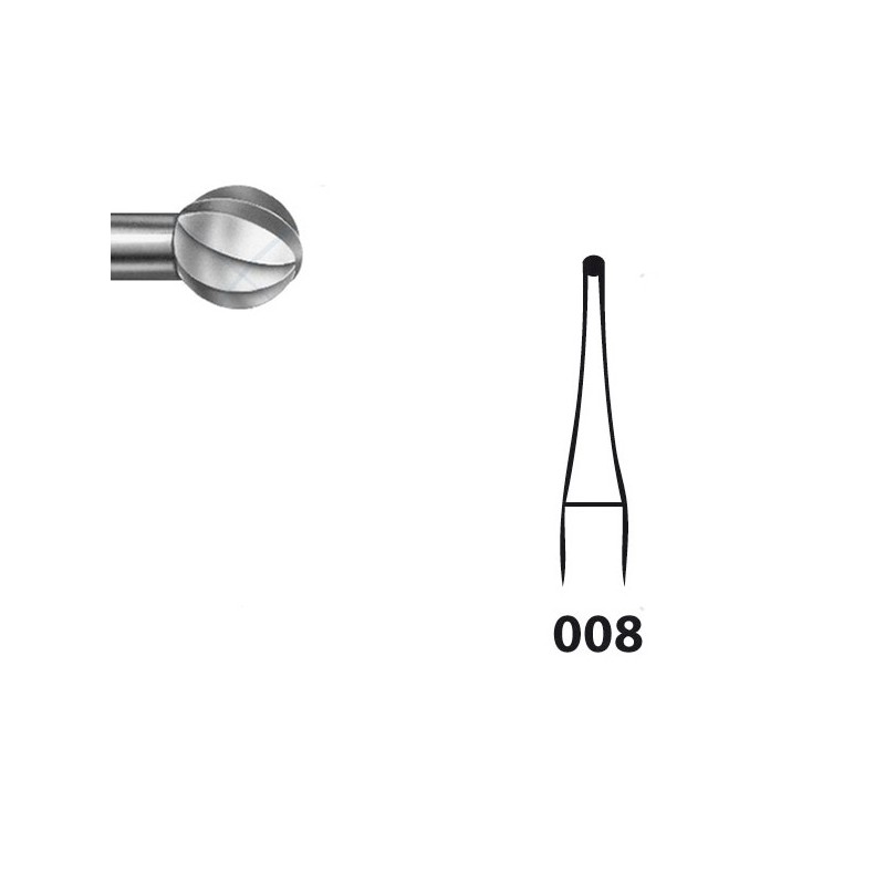 H71.104.008 KOMET FRESA C. TUNGSTENO REDONDA PIEZA DE MANO ø 008 - 5uds