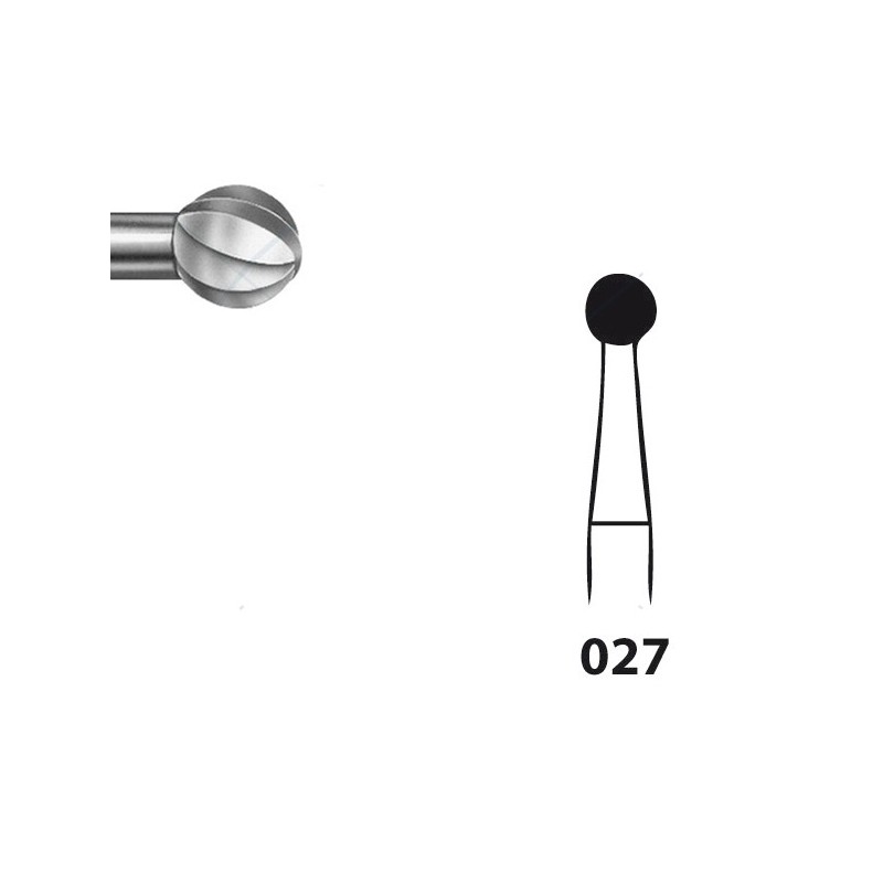 H71.104.027 KOMET FRESA C. TUNGSTENO REDONDA PIEZA DE MANO ø 027 - 5uds