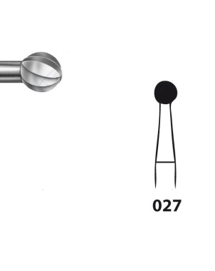 H71.104.027 KOMET FRESA C. TUNGSTENO REDONDA PIEZA DE MANO ø 027 - 5uds