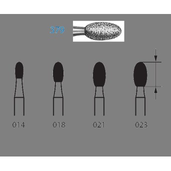 379.314.018  KOMET FRESA DIAMANTE HUEVO TURBINA ø 018 GRANO ESTANDAR 5 ud.