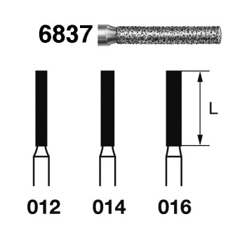 6837.314.014  KOMET FRESA DIAMANTE CILINDRICA TURBINA ø 014 GRANO GRUESO 5 ud.