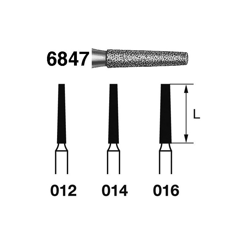 6847.314.016  KOMET FRESA DIAMANTE CONICA TURBINA ø 016 GRANO GRUESO 5 ud.