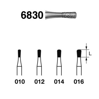 6830.314.010  KOMET FRESA DIAMANTE PERA TURBINA ø 010 GRANO GRUESO 5 ud.