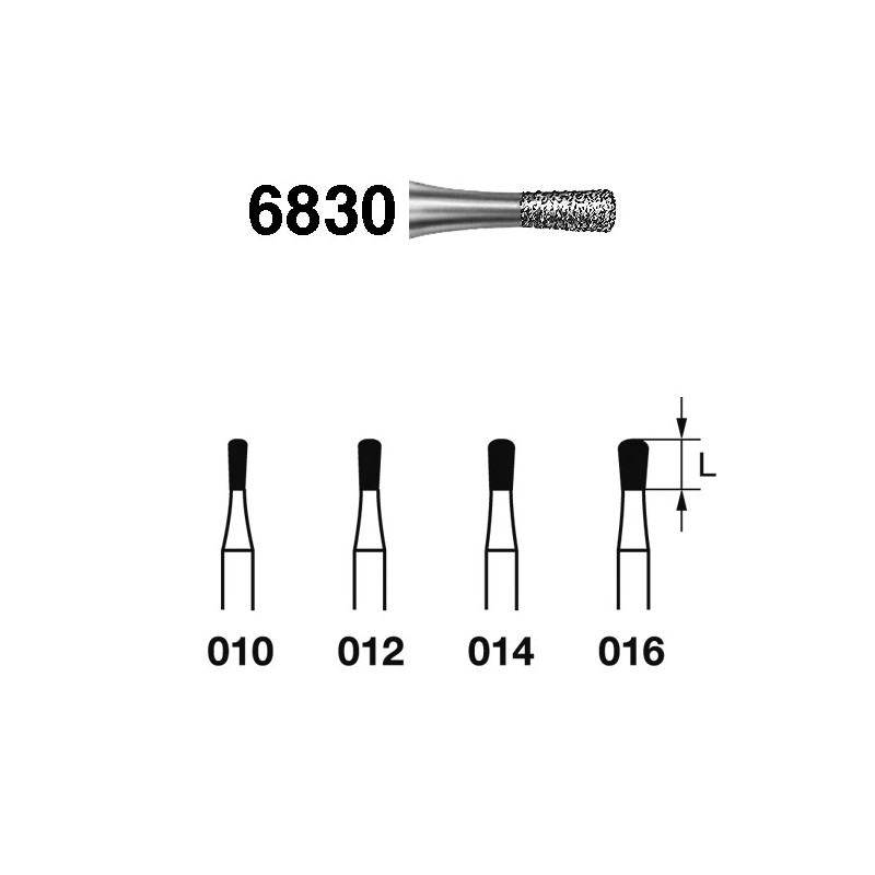 6830.314.010  KOMET FRESA DIAMANTE PERA TURBINA ø 010 GRANO GRUESO 5 ud.